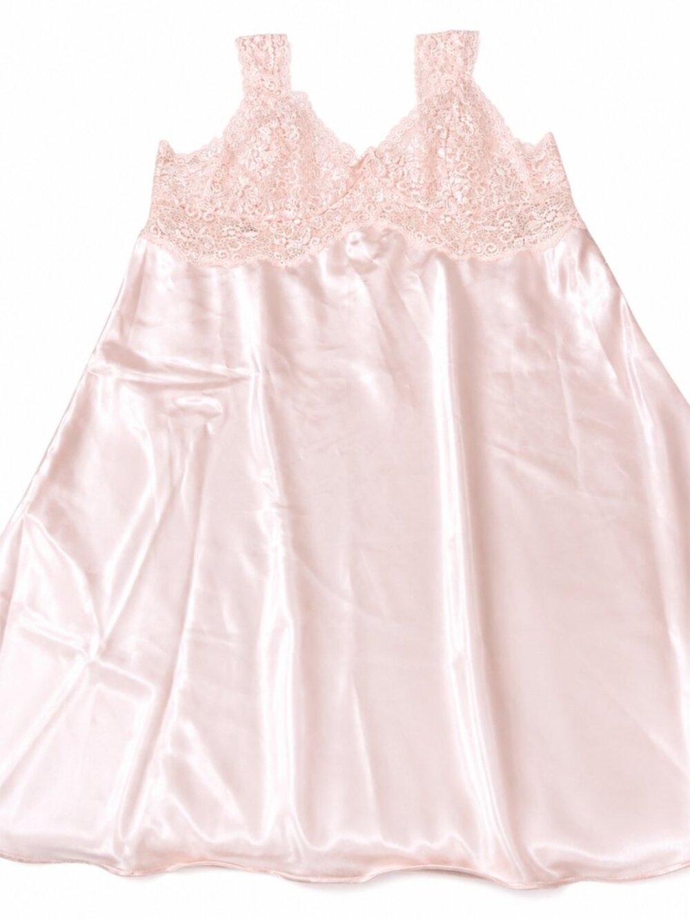 Blush Satin Slip With Lace Detail | Open To Offer